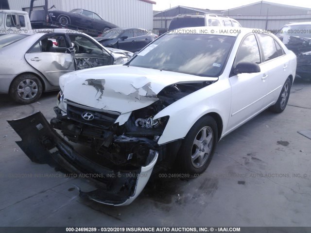 5NPEU46F36H095193 - 2006 HYUNDAI SONATA GLS/LX WHITE photo 2