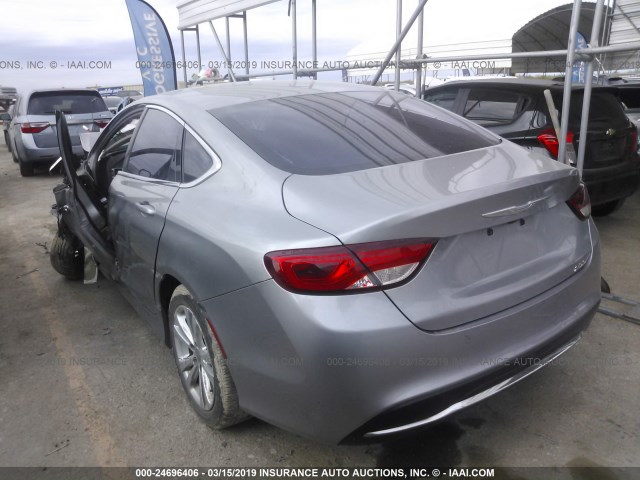 1C3CCCAB0FN662540 - 2015 CHRYSLER 200 LIMITED SILVER photo 3