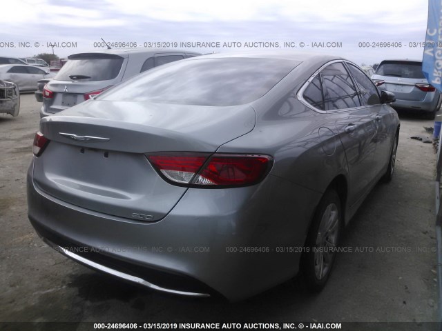 1C3CCCAB0FN662540 - 2015 CHRYSLER 200 LIMITED SILVER photo 4