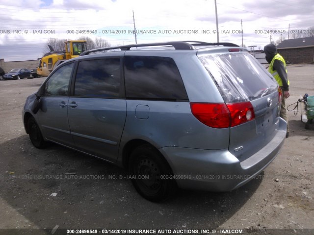 5TDZK23C17S035897 - 2007 TOYOTA SIENNA CE/LE Light Blue photo 3