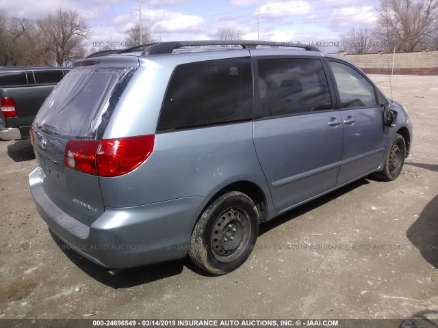 5TDZK23C17S035897 - 2007 TOYOTA SIENNA CE/LE Light Blue photo 4