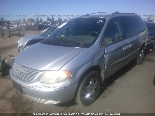 2C4GP44352R593286 - 2002 CHRYSLER TOWN & COUNTRY LX SILVER photo 2