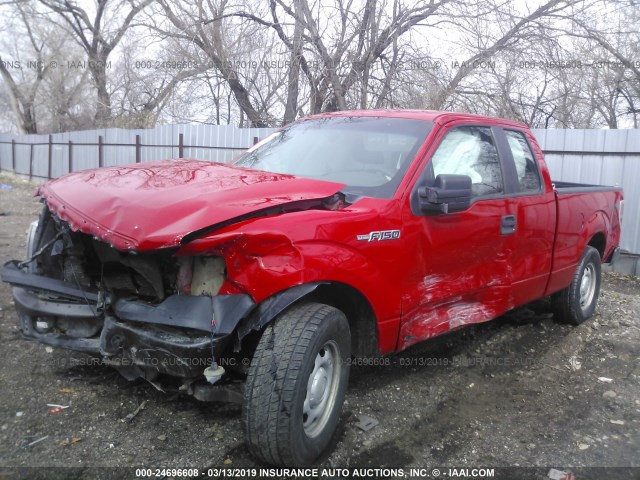 1FTEX1E84AKE21182 - 2010 FORD F150 SUPER CAB RED photo 2