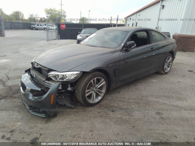 WBA3N5C51EF717379 - 2014 BMW 428 XI GRAY photo 2