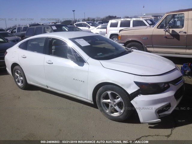 1G1ZB5ST2HF253392 - 2017 CHEVROLET MALIBU LS WHITE photo 1