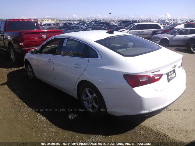 1G1ZB5ST2HF253392 - 2017 CHEVROLET MALIBU LS WHITE photo 3