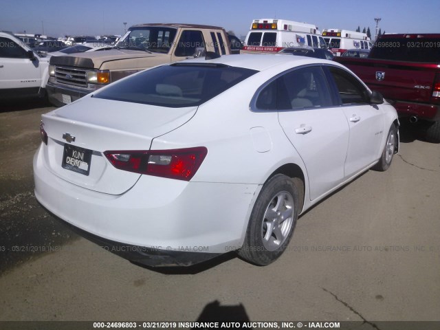 1G1ZB5ST2HF253392 - 2017 CHEVROLET MALIBU LS WHITE photo 4