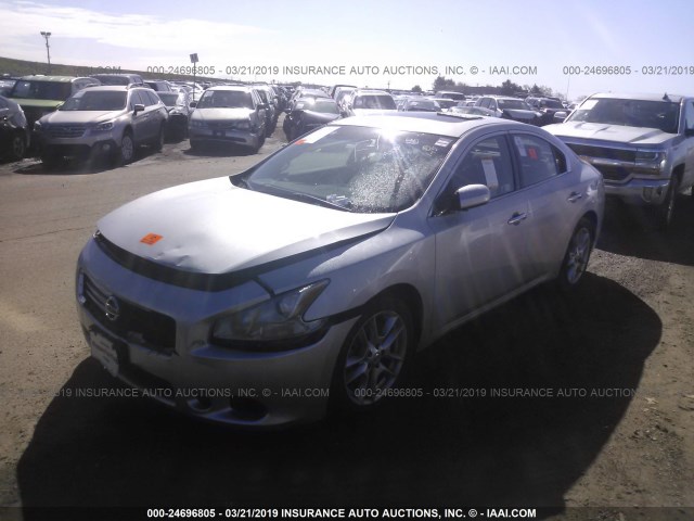 1N4AA5AP2EC461674 - 2014 NISSAN MAXIMA S/SV SILVER photo 2