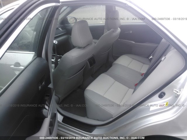 4T4BF1FK4DR324669 - 2013 TOYOTA CAMRY L/SE/LE/XLE SILVER photo 8