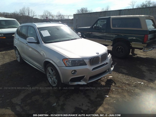 5UXWX9C5XD0D08351 - 2013 BMW X3 XDRIVE28I SILVER photo 1