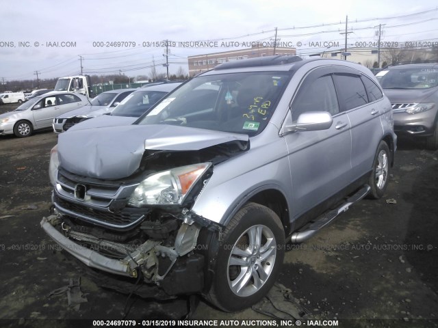 5J6RE4H71AL083076 - 2010 HONDA CR-V EXL SILVER photo 2