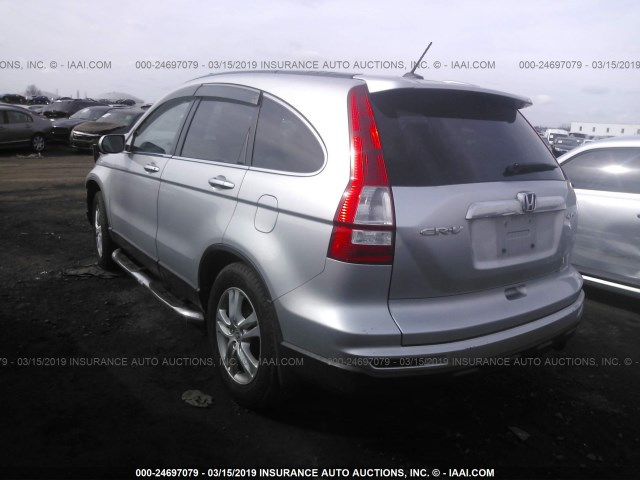 5J6RE4H71AL083076 - 2010 HONDA CR-V EXL SILVER photo 3