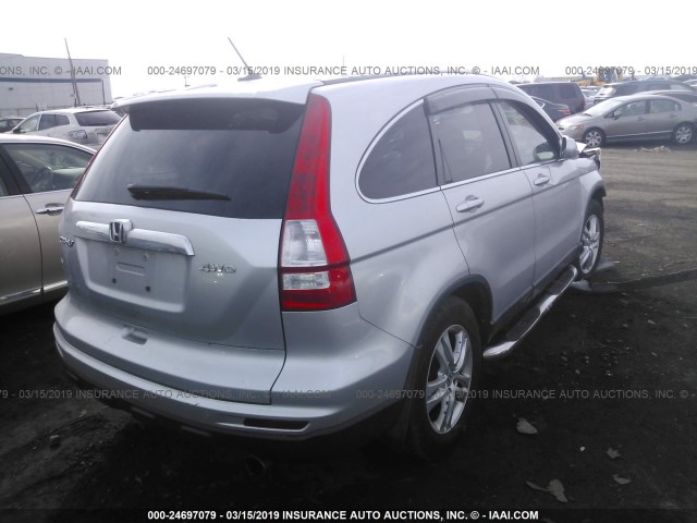 5J6RE4H71AL083076 - 2010 HONDA CR-V EXL SILVER photo 4