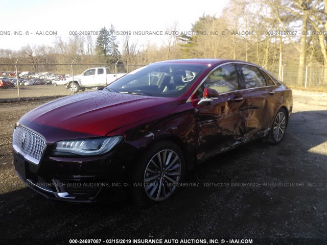 3LN6L5D95JR628785 - 2018 LINCOLN MKZ SELECT RED photo 2