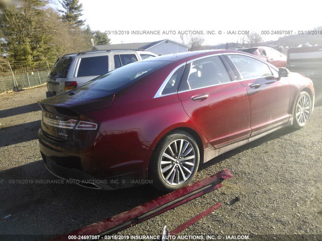 3LN6L5D95JR628785 - 2018 LINCOLN MKZ SELECT RED photo 4