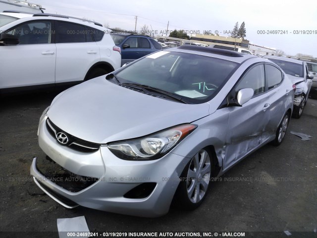 5NPDH4AE0DH284380 - 2013 HYUNDAI ELANTRA GLS/LIMITED SILVER photo 2