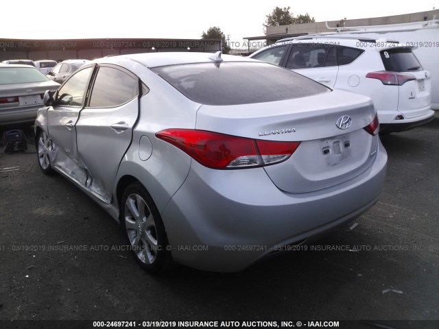 5NPDH4AE0DH284380 - 2013 HYUNDAI ELANTRA GLS/LIMITED SILVER photo 3