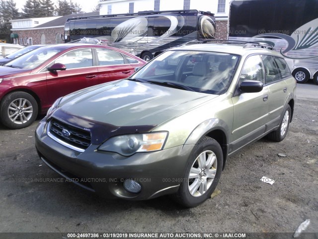 4S4BP61C957370552 - 2005 SUBARU LEGACY OUTBACK 2.5I GREEN photo 2