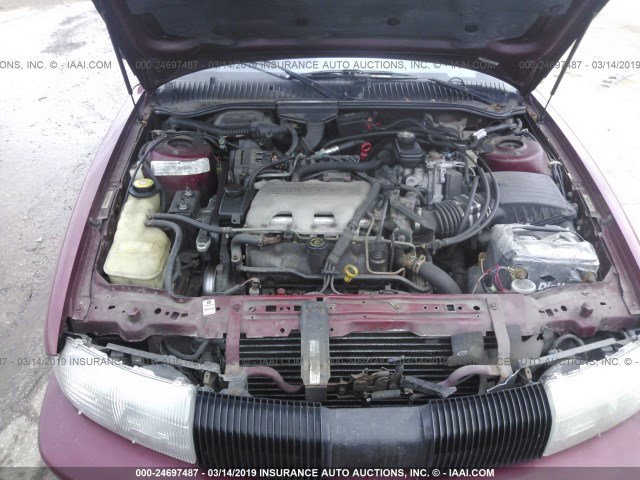 1G3NL52M1VM312712 - 1997 OLDSMOBILE ACHIEVA SL RED photo 10