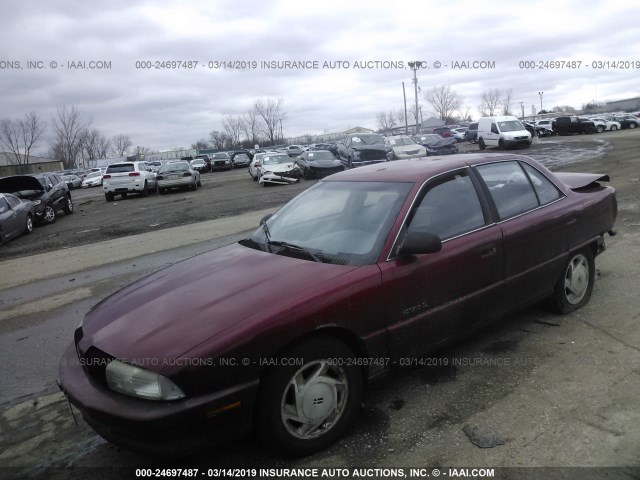 1G3NL52M1VM312712 - 1997 OLDSMOBILE ACHIEVA SL RED photo 2