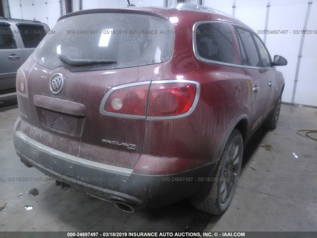 5GAKVDED1CJ274188 - 2012 BUICK ENCLAVE RED photo 4