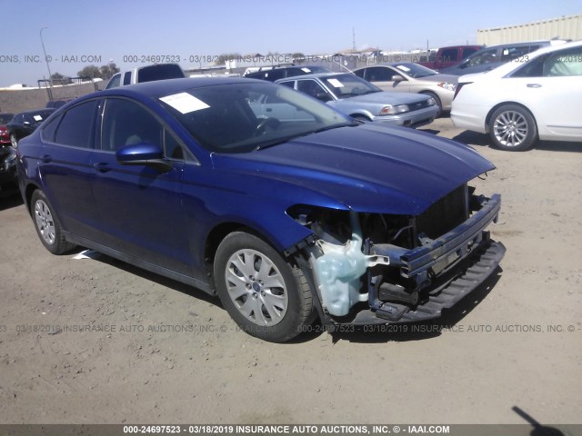 3FA6P0G70DR263724 - 2013 FORD FUSION S BLUE photo 1