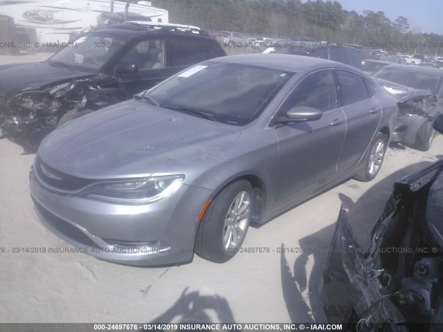 1C3CCCAB6FN614248 - 2015 CHRYSLER 200 LIMITED SILVER photo 2