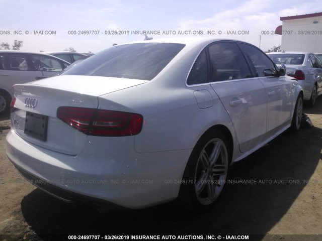 WAUBGAFL8FA005362 - 2015 AUDI S4 PREMIUM PLUS WHITE photo 4