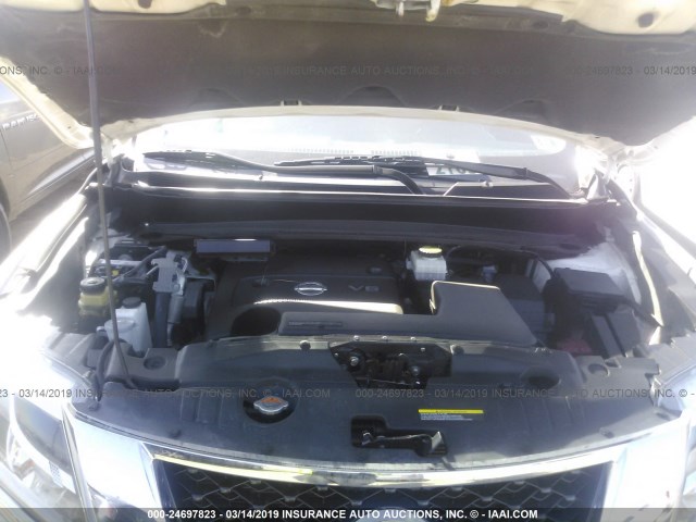 5N1AR2MM5FC614385 - 2015 NISSAN PATHFINDER S/SV/SL/PLATINUM WHITE photo 10