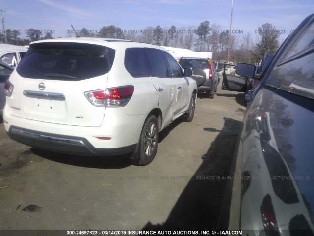 5N1AR2MM5FC614385 - 2015 NISSAN PATHFINDER S/SV/SL/PLATINUM WHITE photo 4