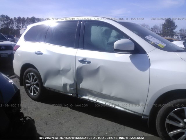 5N1AR2MM5FC614385 - 2015 NISSAN PATHFINDER S/SV/SL/PLATINUM WHITE photo 6