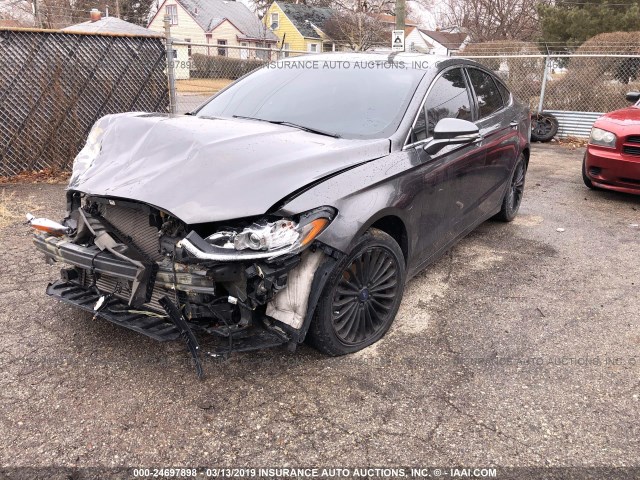 3FA6P0K92FR297465 - 2015 FORD FUSION TITANIUM GRAY photo 2