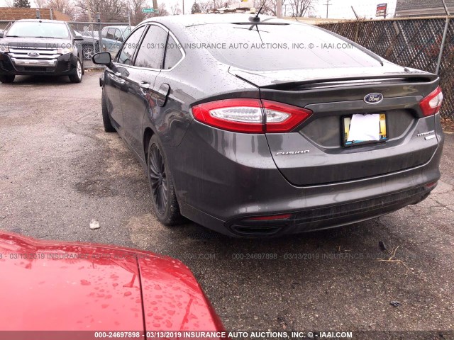 3FA6P0K92FR297465 - 2015 FORD FUSION TITANIUM GRAY photo 3