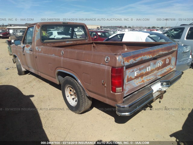 1FTCF15N1FPB35042 - 1985 FORD F150 BROWN photo 3