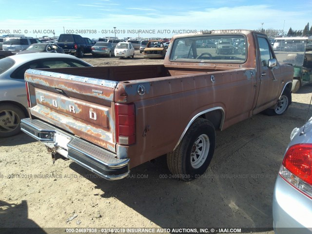 1FTCF15N1FPB35042 - 1985 FORD F150 BROWN photo 4