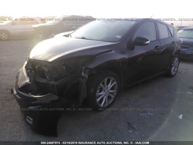 JM1BL1H54A1206097 - 2010 MAZDA 3 S BLACK photo 2