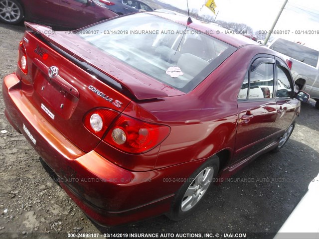 2T1BR32E47C778892 - 2007 TOYOTA COROLLA CE/LE/S RED photo 4