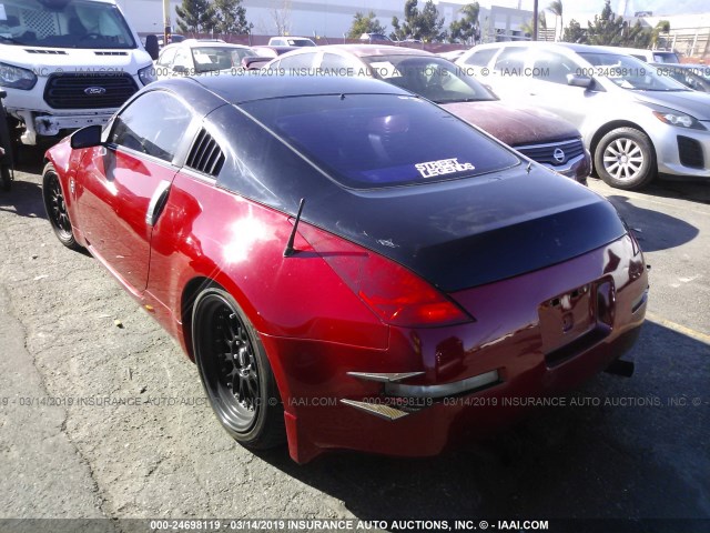 JN1AZ34D13T106892 - 2003 NISSAN 350Z COUPE RED photo 3