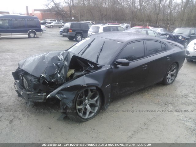 2C3CDXCT1DH682344 - 2013 DODGE CHARGER R/T BLACK photo 2