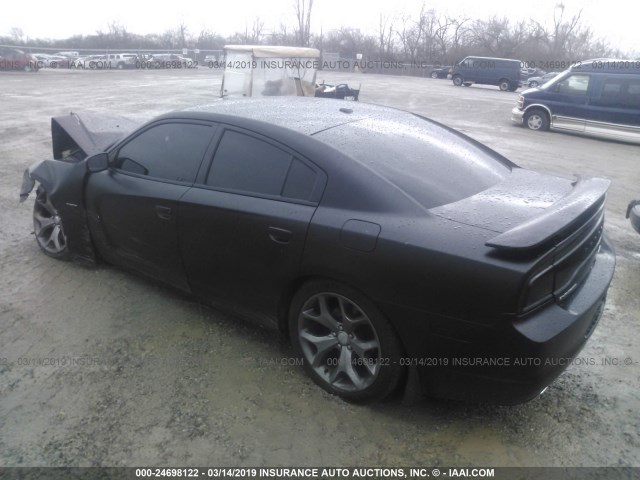 2C3CDXCT1DH682344 - 2013 DODGE CHARGER R/T BLACK photo 3