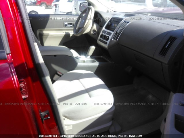 2FMDK3JC7ABB74410 - 2010 FORD EDGE SEL RED photo 5