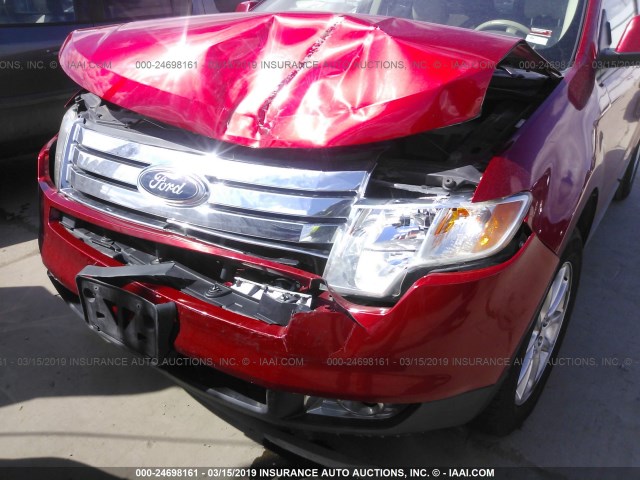 2FMDK3JC7ABB74410 - 2010 FORD EDGE SEL RED photo 6