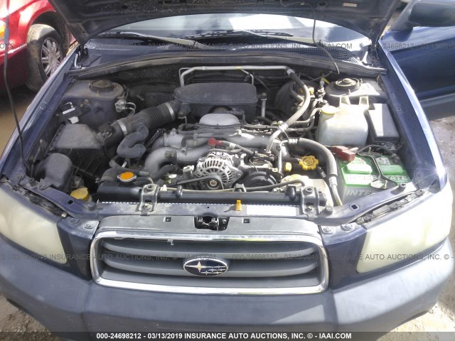 JF1SG636X5H733209 - 2005 SUBARU FORESTER 2.5X Navy photo 10