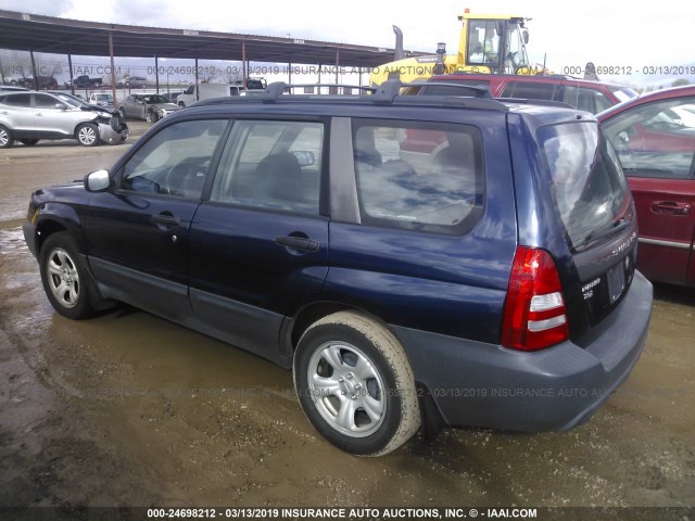 JF1SG636X5H733209 - 2005 SUBARU FORESTER 2.5X Navy photo 3