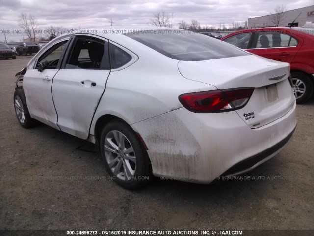 1C3CCCAB4FN586787 - 2015 CHRYSLER 200 LIMITED WHITE photo 3