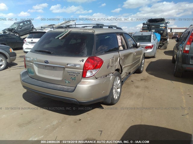 4S4BP63C784336483 - 2008 SUBARU OUTBACK 2.5XT LIMITED GOLD photo 4