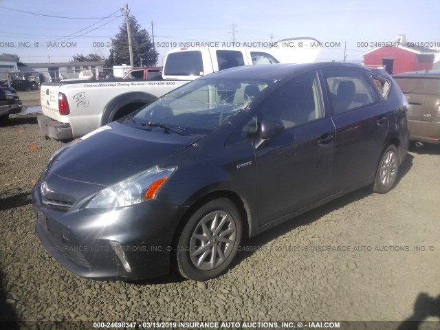 JTDZN3EUXC3105976 - 2012 TOYOTA PRIUS V SILVER photo 2