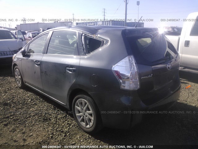 JTDZN3EUXC3105976 - 2012 TOYOTA PRIUS V SILVER photo 3