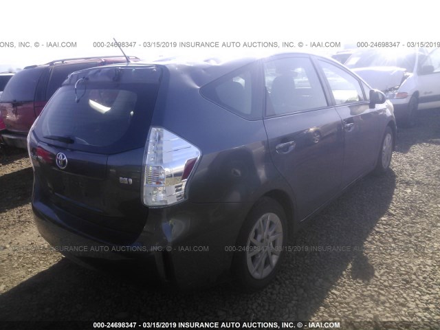 JTDZN3EUXC3105976 - 2012 TOYOTA PRIUS V SILVER photo 4