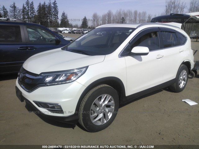 5J6RM4H74GL140169 - 2016 HONDA CR-V EXL WHITE photo 2